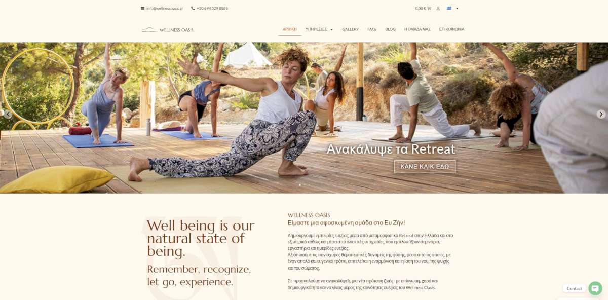 WellnessOasis.gr Website Screenshot